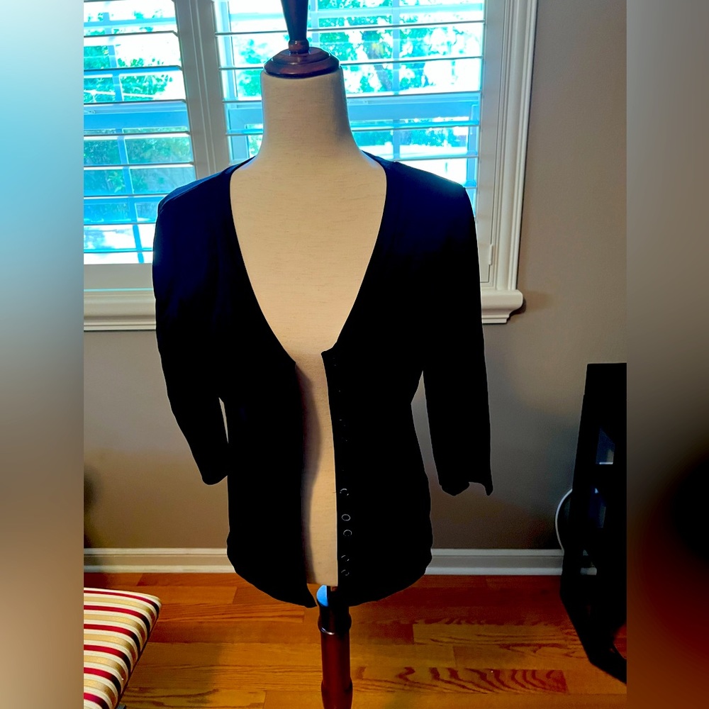 Elbow length cardigan sweater
